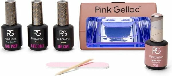 Pink gellac - gellak starterspakket neutral sense - met 1 roze kleur en peach led lamp - manicure set - gel nagellak, gel lak, gelnagels