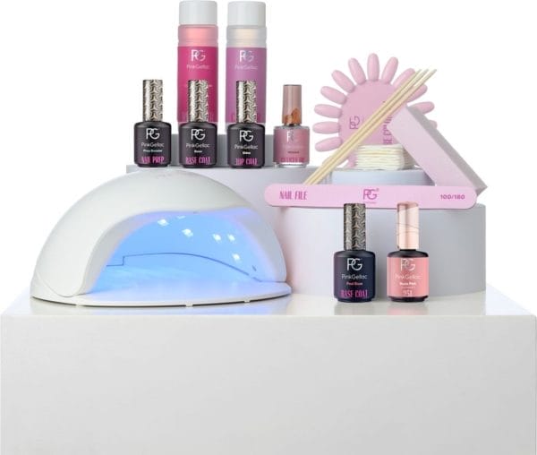 Pink gellac - gellak starterspakket - premium peel off - gel nagellak en gel lak - inclusief led lamp - voor de perfecte gelnagels