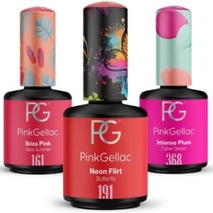 Pink Gellac Gellak Voordeelset met 3 x 15ml Kleuren - 161 Ibiza Pink - 191 Neon Flirt - 368 Intense Plum - Gel Nagellak voor Thuis