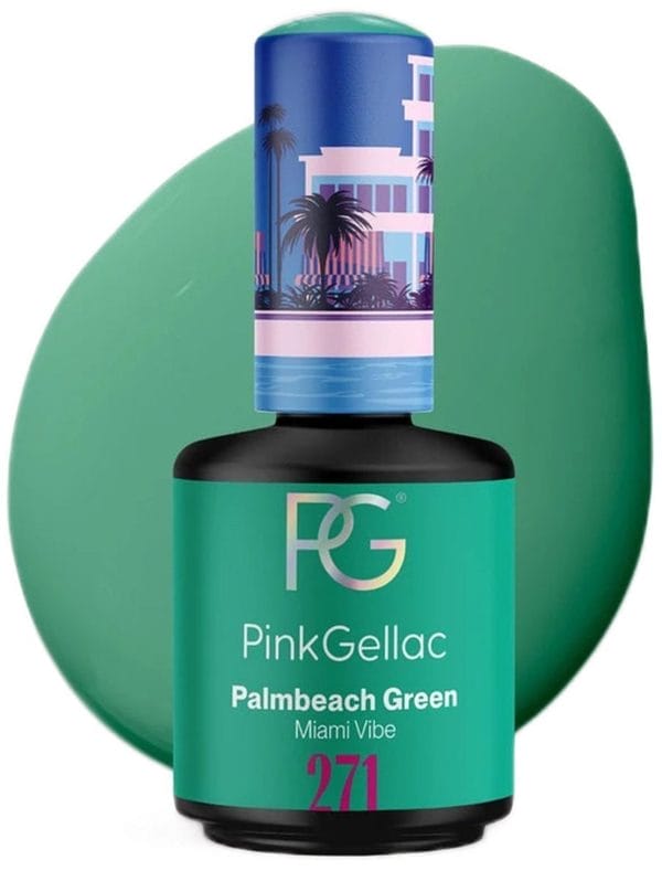 Pink gellac groene gellak nagellak 15ml - gelnagellak - gelnagels producten - gel nails - 271 palmbeach green