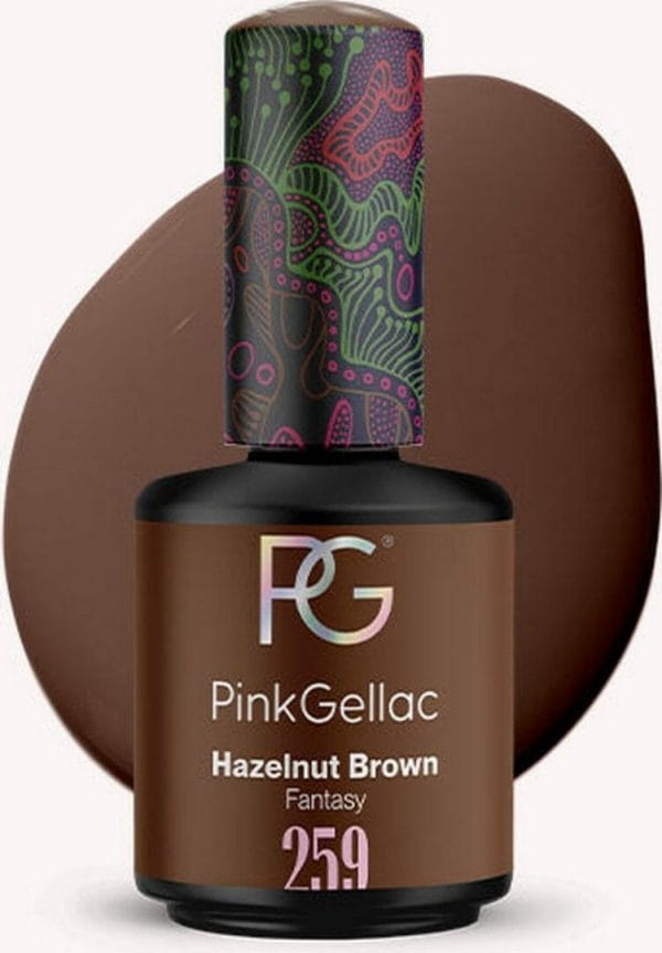 Pink Gellac | Hazelnut Brown - Gellak - Vegan - Bruin - Creamy Finish - 15 ml