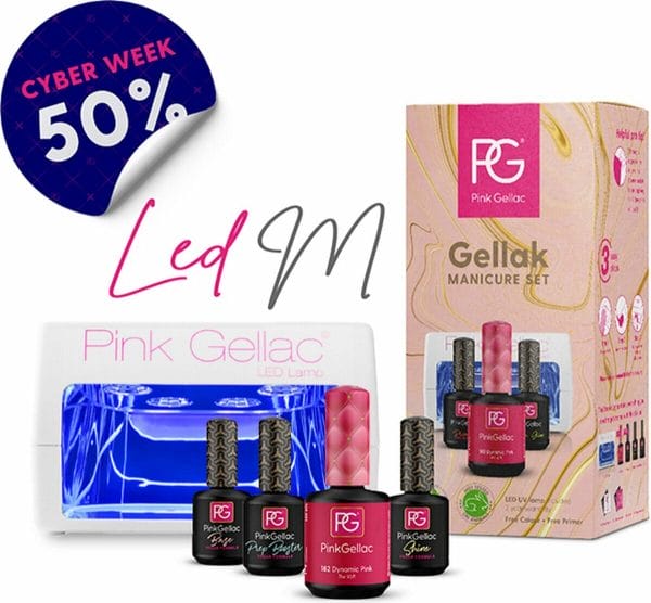 Pink Gellac | Manicure set LED M - Gel nagellak set - Met 1 kleur en LED lamp