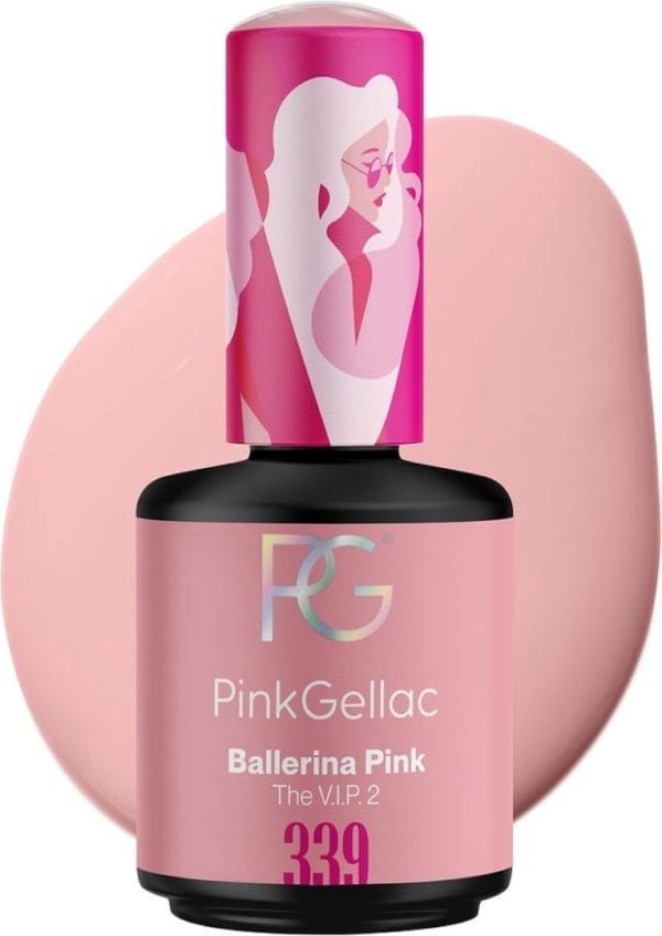 Pink gellac roze gellak nagellak 15ml - parel finish gel lak - gelnagels producten - gel nails - 339 ballerina pink