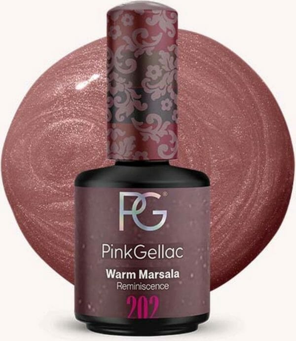 Pink gellac | warm marsala - gellak - vegan - bruin - shimmer finish - 15 ml