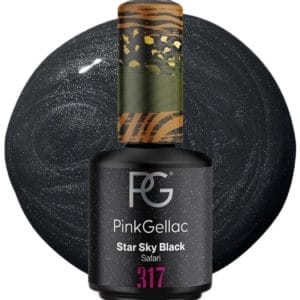 Pink Gellac Zwart Gellak Nagellak 15ml - Gelnagels Producten - Glanzende Gel Nails - 317 Star Sky Black