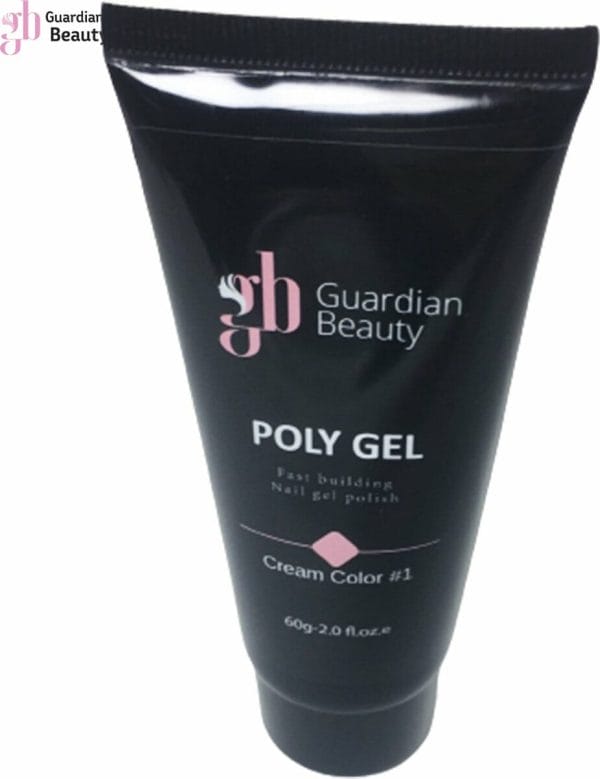 Polygel - Polyacryl Gel -Cream Color #1 - 60gr - Gel nagellak - Fantastische glans en kleurdiepte - UV en LED-uithardbaar - Kunstnagels en natuurlijke nagels