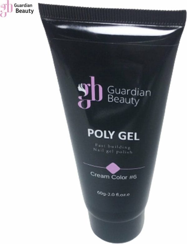 Polygel - Polyacryl Gel -Cream Color #6 - 60gr - Gel nagellak - Fantastische glans en kleurdiepte - UV en LED-uithardbaar - Kunstnagels en natuurlijke nagels