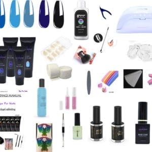 Polygel kit UV Led Lamp 54 watt 4 kleuren 26 delig Nageldroger French Manicure Kit Polygel starterspakket Start pakket French Manicure Nagel verlenging Nail extension kit