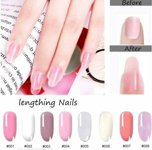 Polygel nagelverlenging - nagelverlengingen -nail art - kit 6 stuks - manicure voor beginners|clear