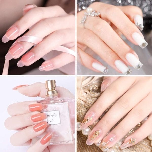 Polygel nagelverlenging - nagelverlengingen -nail art - kit 6 stuks - manicure voor beginners|clear nude/ r 83