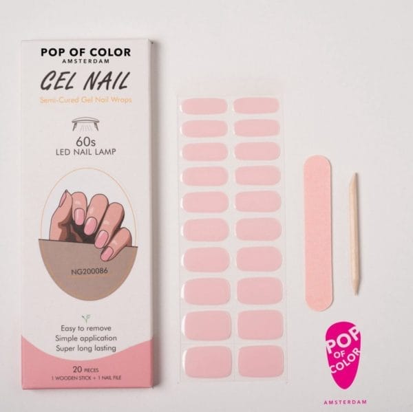 Pop of color amsterdam - kleur: biab transparent pink - gel nail wraps - uv nail wraps - gel nail stickers - gel nail foil - nail stickers - gel nagel wraps - uv nagel wraps - gel nagel stickers - nagel wraps - nagel stickers