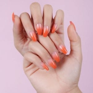 Press-on Nail - Ariana - Ombre Oranje- Plaknagels-Trendy-Ovaal Medium