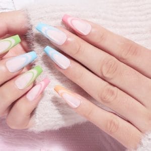 Press-on Nail - Candy- Multicolor- Plaknagels-Trendy-Square