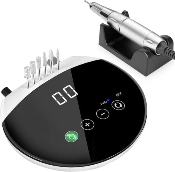 Professionele elektrische draaimachine met touch-toetsen en hd led-display - nagelvijl voor perfecte nagelverzorging - instelbare snelheid - ergonomisch ontwerp - thuisgebruik en professioneel gebruik