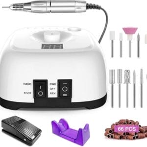Professionele Elektrische Nagelvijlen, 11 in 1 Elektrische Nagelboor Set , Professionele Nagelboormachine 35000rpm, Professionele Elektrische Nagelvijl voor Gelnagels en Acrylnagels (wit)
