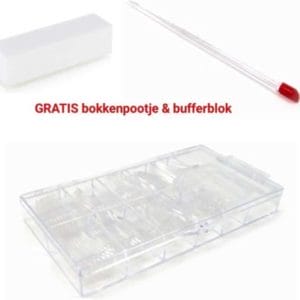 Proffesionele- nageltips - tips - Kunstnagels - Nageltips - bufferblok - bokkenpootje- polijstblok - Clear 500 stuks - Hoge kwaliteit - acryl - gel - shellac - gellak - soakoff- gelpolish- nepnagels - Professionele - markt