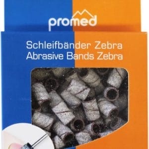 Promed schuurrolletjes nagelfrees ZEBRA # 80, 100 stuks voor mandrel. Vervangt handmatig vijlen van acrylnagels & gelnagels.