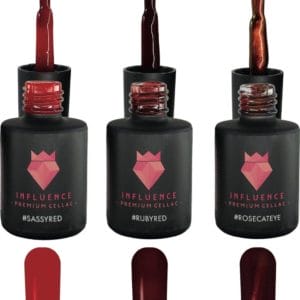#REDSERIE - Influence Gellac - UV / LED Gellak - Gel nagellak - Gel lak - Rood / Donker rood / Bordeaux / Glitter - Magneet - Startersset - 3 x 10 ml