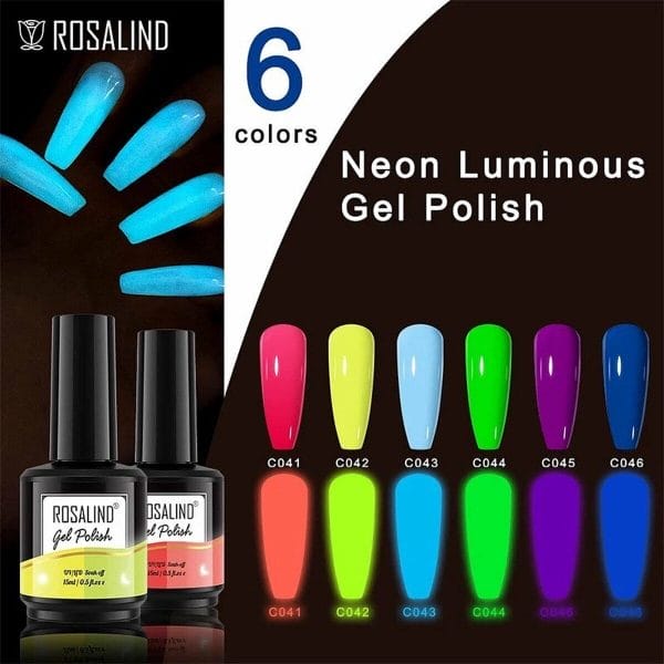 ROSALIND®6 Delige Gellak - 6x15ml - Gellak Set Luminous - Nagelstudio - Kwaliteit