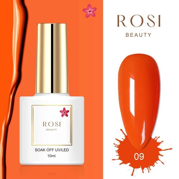 Rosi beauty gelpolish - gel nagellak - gellak - 10 ml - uv & led - oranje 09 autumn orange