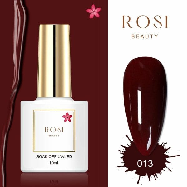 Rosi beauty gelpolish - gel nagellak - gellak - 10 ml - uv & led - rood 013 red wine