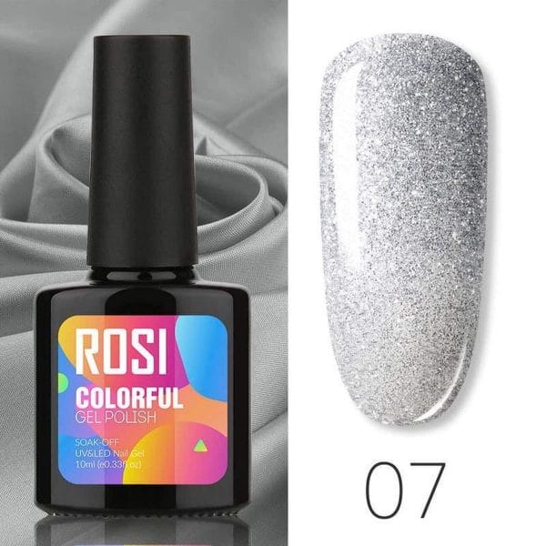 ROSI Gelpolish - Gel nagellak - Gellak - UV & LED - Zilver 007 Diamond Silver
