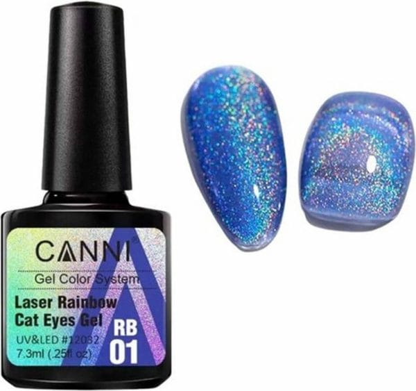 Rainbow cateye gellak rb01 - gellak 7,3ml - nailart - nagelversiering - nagelverzorging - nagelstyliste - glitters - cateye nagels
