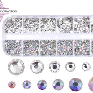 Rhine stone - Nail Art Diverse Kleuren - Strass nagel steentjes - Rhinestone - 3D nail art - nagel diamantjes- Bruidsnagels- 1200 steentjes