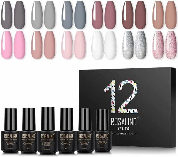 Rosalind Gel Polish Set OR - voor Manicure 7 ml. - 12 Stuks - Uv Kleuren, kleurcode 12-12 - Gel Nagellak Semi Permanente Hybrid - Nail Art Gel Lak set & Kits RATC12-12