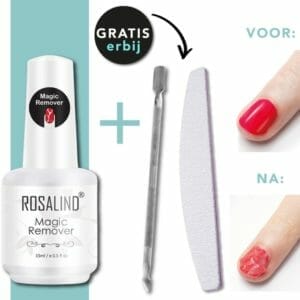 Rosalind Gellak Remover - 15ml - met Nagelvijl en Bokkenpootje