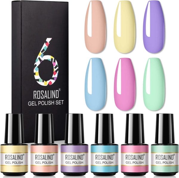 Rosalind® Gellak set - 6 kleuren - Gel nagellak set - Gellak set - 7ml per flesje - Gift set - Nagellak geschenkset