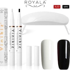 Royala 04 Gellak One Step Gel Polish Pen - 2 kleuren Pennen - incl. mini UV lamp - GEEN Base of Top coat nodig - gel nagellak kit - nepnagels - gel nagellak