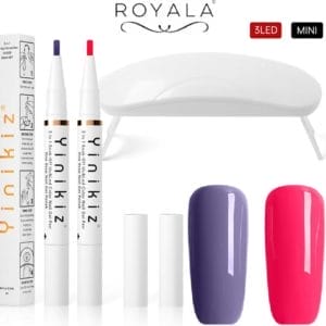 Royala 08 Gellak One Step Gel Polish Pen - 2 kleuren /Pennen - incl. mini UV lamp - GEEN Base of Top coat nodig - gel nagellak kit - nepnagels - gel nagellak