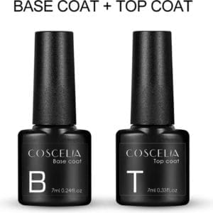 Royala Base & Top Coat 14 ml - Gellak - No Wipe Topcoat - Goede Aanhechting - Blijvend Glanzende Nagels - Gellak Base en Topcoat - Geen Plaklaag