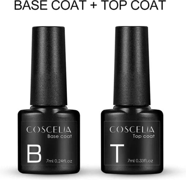 Royala base & top coat 14 ml - gellak - no wipe topcoat - goede aanhechting - blijvend glanzende nagels - gellak base en topcoat - geen plaklaag