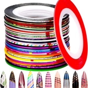 Royala NailArt02 - Nail Striping tape - Diverse kleuren - 20 meter p/rol - 32 rollen - Nailart