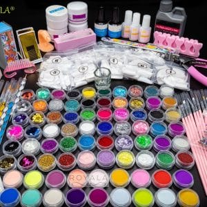 Royala - XL Acrylnagels Pro Pakket | 123 delig | Acryl Nagels set | Acryl Starter Kit | Nail Art Pakket | 500 Franse Nageltips | Manicure Set voor Nail Art Kit | Nagel Decoratie | Topcoat _ Basecoat _ UV Gel