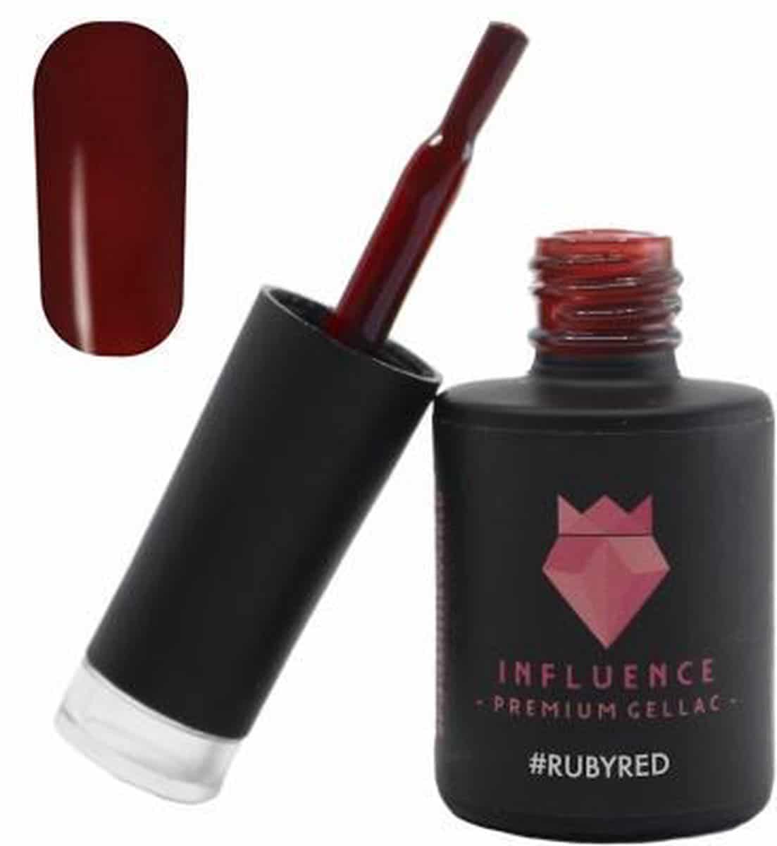 #rubyred - influence gellac - rode gellak - gellak rood uv - uv gellak - gel nagellak - gellac - kado vrouw - valentijns cadeau - kado voor haar - 10 ml #rubyred - influence gellac - uv/led gellak - gel nagellak - gel lak - rood / bordeaux - 10 ml