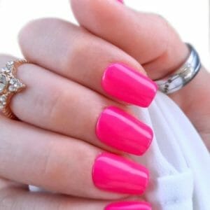 SD Press on Nails - B-Series - Plaknagels - Nagelset 20 Nagels - B-123 Neon Pink - Gellak - Nagellak - Korte Coffin Nageltips - Nepnagels met Lijm - Kunstnagels - Nail Art - Handmade - Valse nagels - Nagelvijl - Accessoires