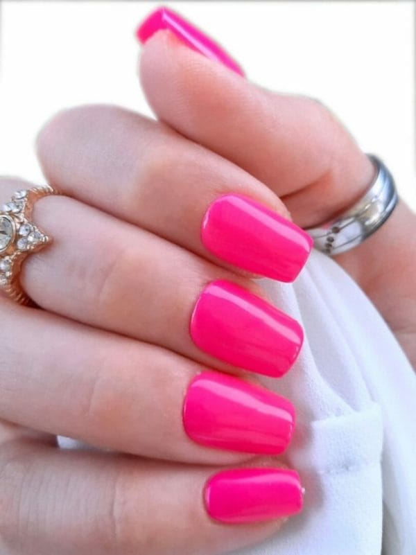 Sd press on nails - b-series - plaknagels - nagelset 20 nagels - b-123 neon pink - gellak - nagellak - korte coffin nageltips - nepnagels met lijm - kunstnagels - nail art - handmade - valse nagels - nagelvijl - accessoires