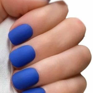 SD Press on Nails - B-Series - Plaknagels - Nagelset 20 Nagels - B10 Blauw Matte - Gellak - Nagellak - Kort Naturel - Nageltips - Nepnagels met Lijm - Kunstnagels - Nail Art - Handmade - Valse nagels - Nagelvijl - Accessoires - Korte Nagels