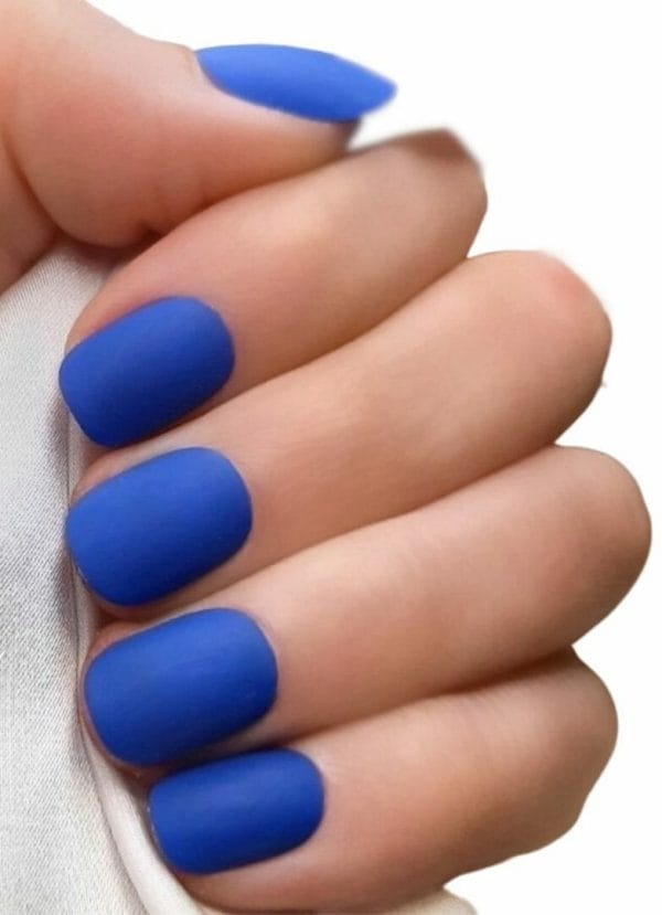 Sd press on nails - b-series - plaknagels - nagelset 20 nagels - b10 blauw matte - gellak - nagellak - kort naturel - nageltips - nepnagels met lijm - kunstnagels - nail art - handmade - valse nagels - nagelvijl - accessoires - korte nagels