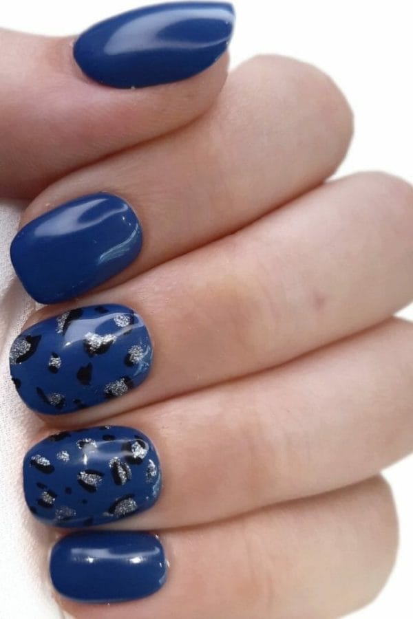 Sd press on nails - b-series - plaknagels - nagelset 20 nagels - b14 blauw tiger - gellak - nagellak - kort naturel - nageltips - nepnagels met lijm - kunstnagels - nail art - handmade - valse nagels - nagelvijl - accessoires - korte nagels