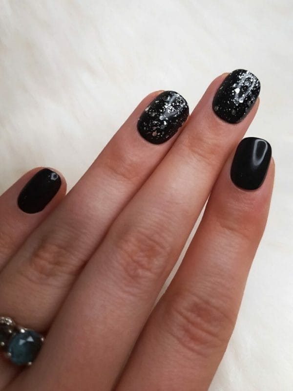 Sd press on nails - b-series - plaknagels - nagelset 20 nagels - b36 zwart glitter - gellak - nagellak - kort naturel - nageltips - nepnagels met lijm - kunstnagels - nail art - handmade - valse nagels - nagelvijl - accessoires - korte nagels - zwart