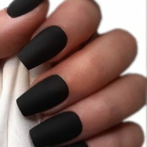 SD Press on Nails - B-Series - Plaknagels - Nagelset 20 Nagels - B45 Zwart - Gellak - Nagellak - Medium Coffin Nageltips - Nepnagels met Lijm - Kunstnagels - Nail Art - Handmade - Valse nagels - Nagelvijl - Accessoires - Matte Nagels - Zwarte nagels