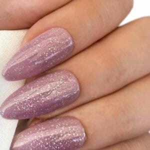 SD Press on Nails - B-Series - Plaknagels - Nagelset 20 Nagels - B48 - Nude Mauve Shimmer - Gellak - Nagellak - Lang Stiletto Nageltips - Nepnagels met Lijm - Kunstnagels - Nail Art - Handmade - Valse nagels - Nagelvijl - Accessoires - Lange Nagels