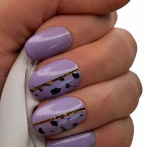 SD Press on Nails - B-Series - Plaknagels - Nagelset 20 Nagels - B7 Lila - Gellak - Nagellak - Kort Ronde Nageltips - Nepnagels met Lijm - Kunstnagels - Nail Art - Handmade - Valse nagels - Nagelvijl - Accessoires - Korte Nagels