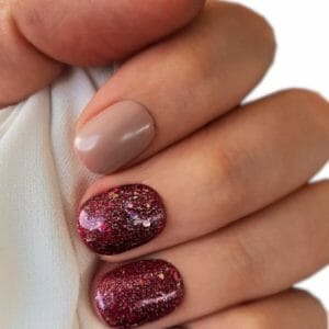 SD Press on Nails - B-Series - Plaknagels - Nagelset 20 Nagels - B81 Nude Roze Glitter - Gellak - Nagellak - Kort Naturel - Nageltips - Nepnagels met Lijm - Kunstnagels - Nail Art - Handmade - Valse nagels - Nagelvijl - Accessoires - Korte Nagels