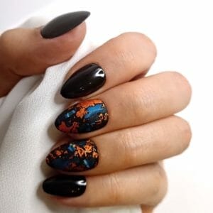 SD Press on Nails - B154 - Plaknagels met nagellijm - XS Stiletto Kunstnagels - Zwart Kleur -Set 20 Kunstnagels handgemaakt van gellak