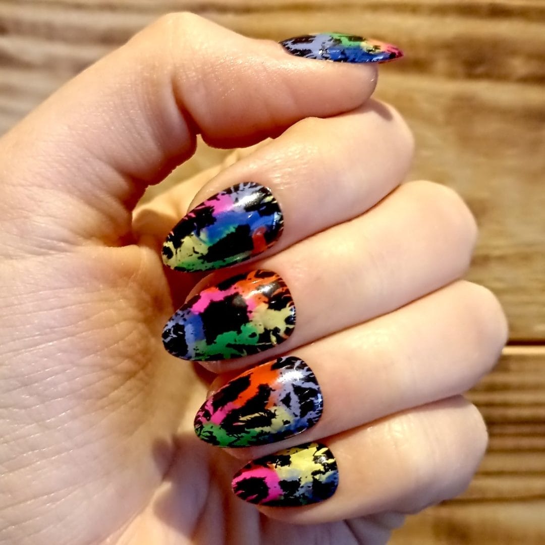 Sd press on nails - no. 26 shattered - plaknagels met nagellijm - neon - set 20 nagels - handmade - xs stiletto - kunstnagels - nail art - handgemaakt - gellak - nagellak - accessoires Sd press on nails - no. 26 shattered - plaknagels met nagellijm - neon - set 20 nagels - handmade - xs stiletto - kunstnagels - nail art - handgemaakt - gellak - nagellak - accessoires